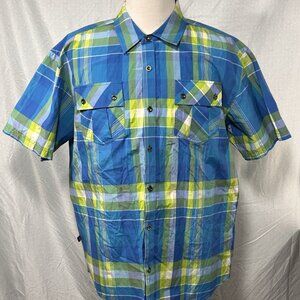 Miskeen Originals Plaid Button Up Shirt Mens 2XL Short Sleeve Cotton Blend